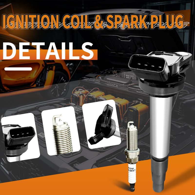 UF596 Ignition Coil & Spark Plug: 4-Pack Combo Replaces OE