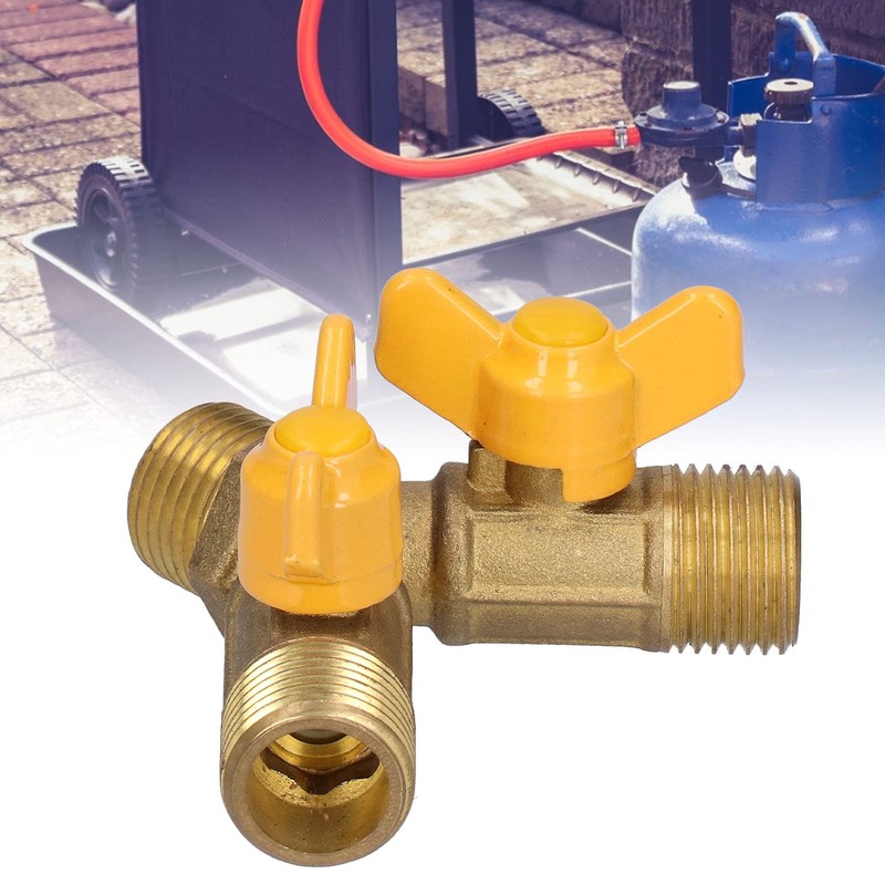 01 Gas Switch Valve, Brass 3-Way Y Shaped Ball Valve