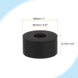 PATIKIL Flat Rubber Washers, 16Pcs 1 Inch OD x 3/8 Inch ID x 1/2 Thickness Multi Purpose Spacer Rubber Bushings Anti Vibration Washers for Bolts Screws Home Car Appliances