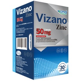 CMD - VIZANO - Zinc 50 mg - Medicamento Vitamnico - 1 Caja con 1 Frasco de 30 cpsulas                                                                 