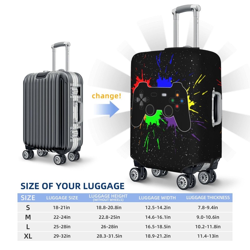 Lukbfall Video Game Controller Pattern Luggage Suitcase Covers Elastic Washable