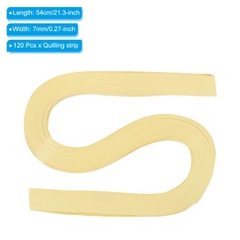 PATIKIL Quilling Streifen Papier 120 Stück 9/32"(7mm) 54cm Origami Papier Quilling Streifen für Kunst DIY Handwerk Weihnachten Blassgelb