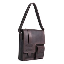 VELEZ Dark Brown Top Grain Leather Messenger Bag For Men and Women – 11” Tablet – Small Crossbody Bags – Mens Satchel Vintage Shoulder Bags