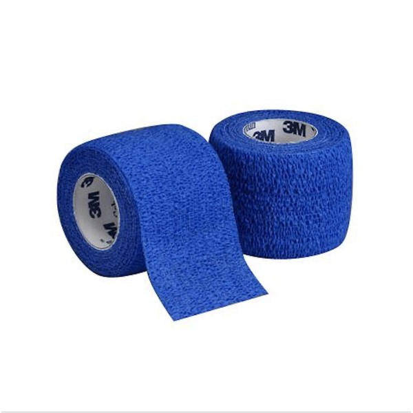 3M - 77981 Coban Self-Adherent Wrap, Self Adherent Wrap Used to Secure Dressings and Other Devices, Compress or Protect Wound Sites and Immobilize Injuries, Blue, 1"x 5yds, Box of 30 Rolls