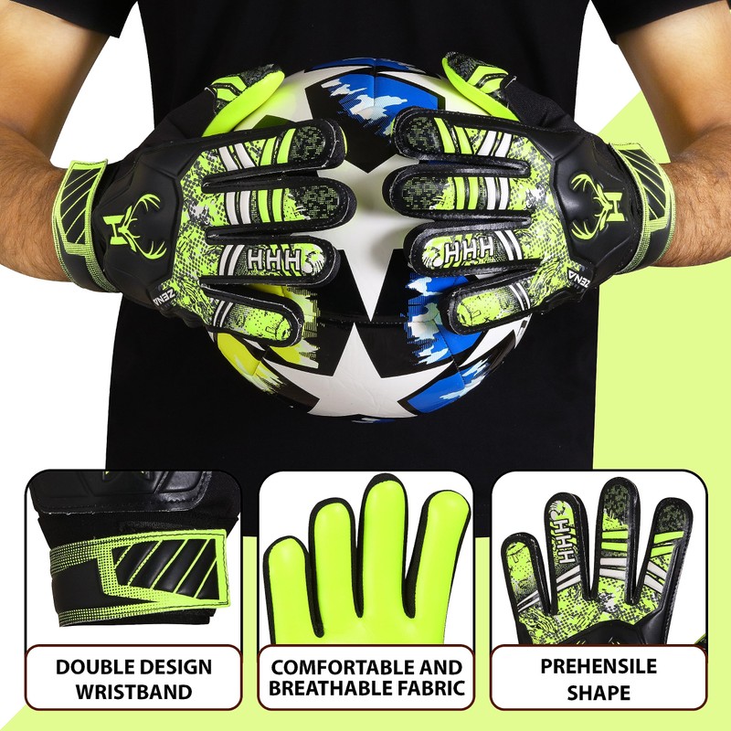 HHH Fußball-Torwarthandschuhe für Kinder, Jugend mit 4 mm Latex-Handflächen und