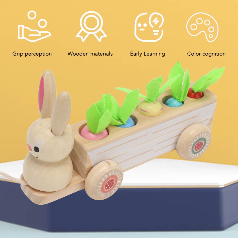 Toddler Radish Matching Car Toy Baby Safe Infant Robust Wooden