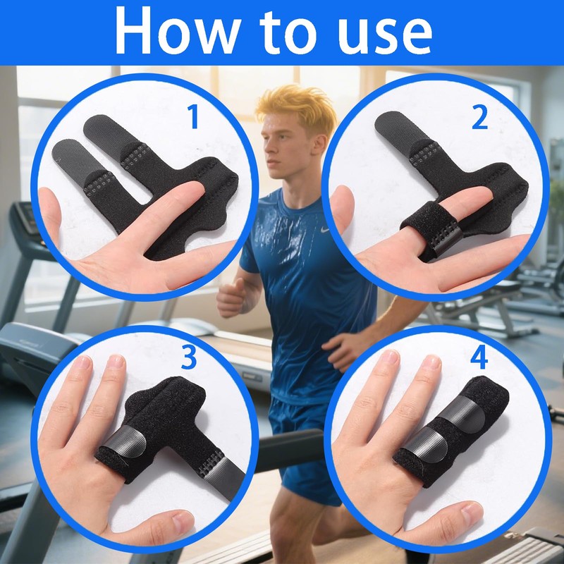 Zvorgath 4 Pack Adjustable Finger Splints, Finger Support Brace &