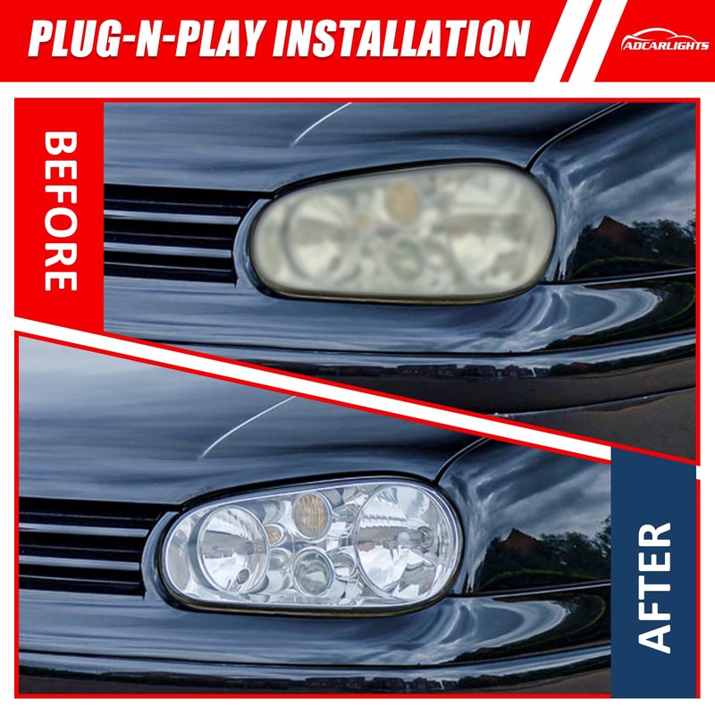 ADCARLIGHTS For 1999-2006 Volkswagen Golf MK4 Headlight Assembly with 1999-2002