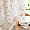Tree Print Semi-Sheer Curtains 63inch Length White Red Orange Branch