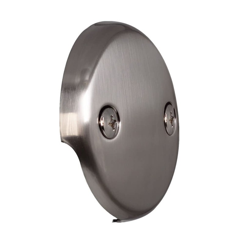 Westbrass 3-1/8" Two-Hole Overflow Face Plate and Screws, Stainless Steel,