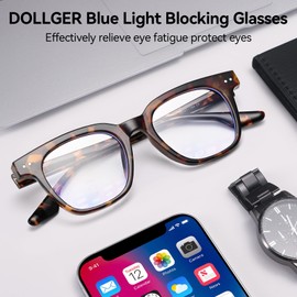 Dollger Blue light Glasses for Women Men Square Frame Computer Screen Blue light Blocking Eyeglasses Oversized Fashion Tortoise Glasses