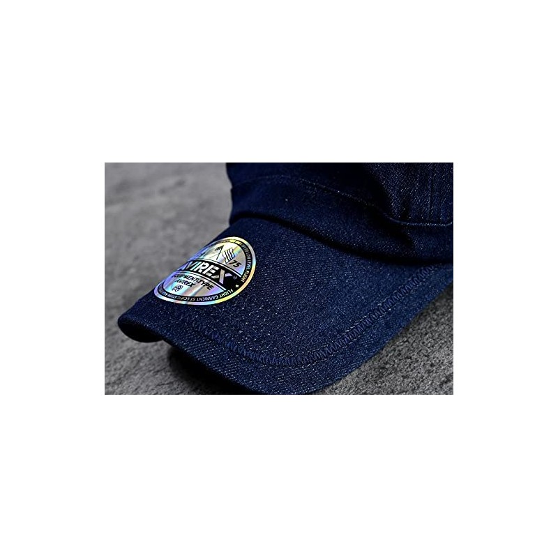 AVIREX Brand Genuine Men’s Work Cap, Hat, Large, DENIM_NAVY(49), 62.0-64.0
