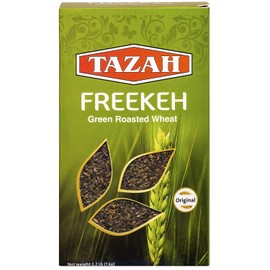Tazah Freekeh Roasted Drum Wheat 35.2 Ounce Green Wheat