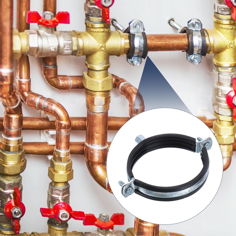 sourcing map 4 Pcs Split Ring Pipe Hanger, 100mm/3.94inch Adjustable