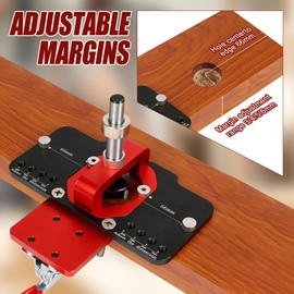 Hinge Drill 35 mm Concealed Hinge Gauge Hole Punch Hinge Drilling Template Door Drill Hole Template Carpenter's Hole Saw Device Aluminium Alloy Hole Opener for Door, Cabinets, Hinge Mounting