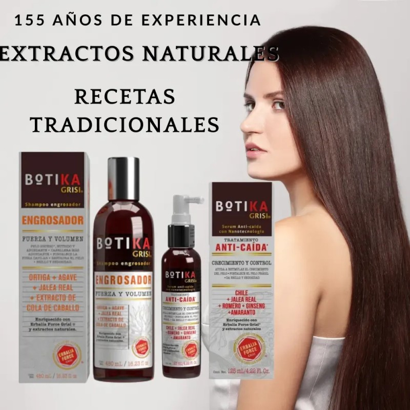Shampoo Engrosador 480ml Sérum 125ml Kit Botika