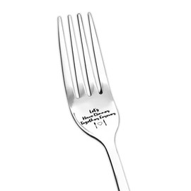Anniversary Birthday Gifts Fork for Wife Husband Boyfriend Girlfriend Fruit Dessert Forks Gifts for Best Friend Bf Gf Xmas Gifts for Mom Dad Daughter Son Let's Have Dinner Together Forever Forks
