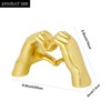 Wisifayardin Large Gold Heart Hands Statue Decor Golden Modern Abstract