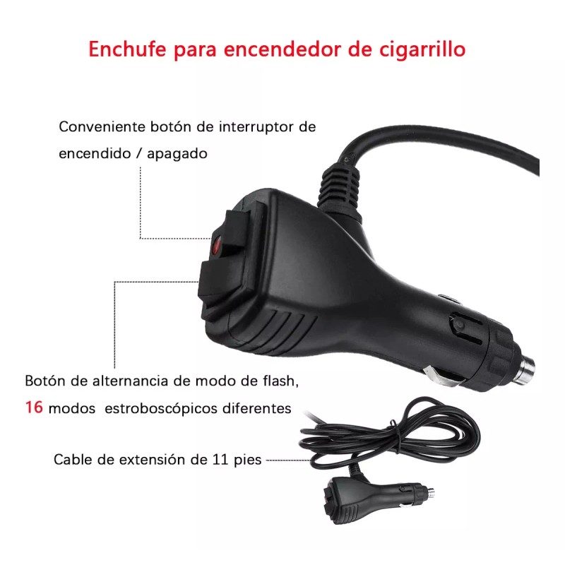 PUNKZZ Barra Torreta Estrobo Codigo Leds Cob Policia 35 PuLG