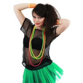 Pejlnd 6Pcs 80s Fancy Dress for Women Neon Beads Necklaces,80s Accessories for Women Neon Party Necklace Beads Costumes Accessories for Women 80s Fancy Dress Accessories,Multicolour