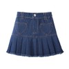 WELAKEN Pleated Jean Skirt for Girls Kids Elastic Waist Mini