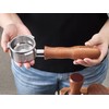 VOURMIO 54mm Bottomless Portafilter - Breville Compatible Naked Portafilter, Rosewood
