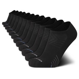 Van Heusen Men's Socks - Low Cut No Show Athletic Performance Ankle Sock Liners (12 Pack), Size 6-12.5, Coal Black