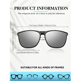 Frienda 3 Pair Oversize Polarized Clip-on Sunglasses Large Anti-glare TR90 Frame Flip up Driving Glasses for Women Men (Yellow)