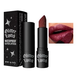 Diamond Glitter Lipstick, Moisture Tinted Lip Balm,Dark Red Lipstick for Women, High Shine Lip Gloss Sparkling High Pigment Non-Stick Cup Lipstick,Shimmer Red Lip Gloss for Women Lips Make up