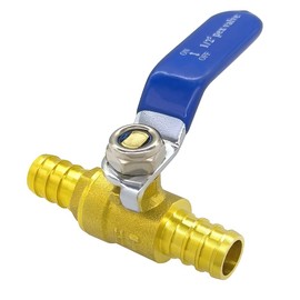 Hooshing 4PCS 1/2" Pex Ball Valve Brass Full Port Shut Off Valve Quarter Turn HOT (RED) COLD (BLUE) of Water Stop Shut Off Valves Pex Fittings