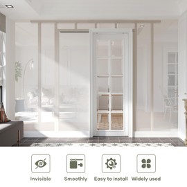 EaseLife 5FT/60in Sliding Pocket Door Hardware Kit Black, Commercial Grade,Aluminum Box Rail Kit, Slide Smoothly Quietly, Easy Install, No Door (56.5in Track for 23"~30" Wide Single Door)