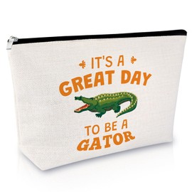 Gators Lover Gift Makeup Bag Gator Gift for Gator Lover Gators Themed Birthday Graduation Gift for Daughter Sister Gator Cosmetic Bag Animal Lovers Gift for Gators Lover Mom Zipper Travel Pouch