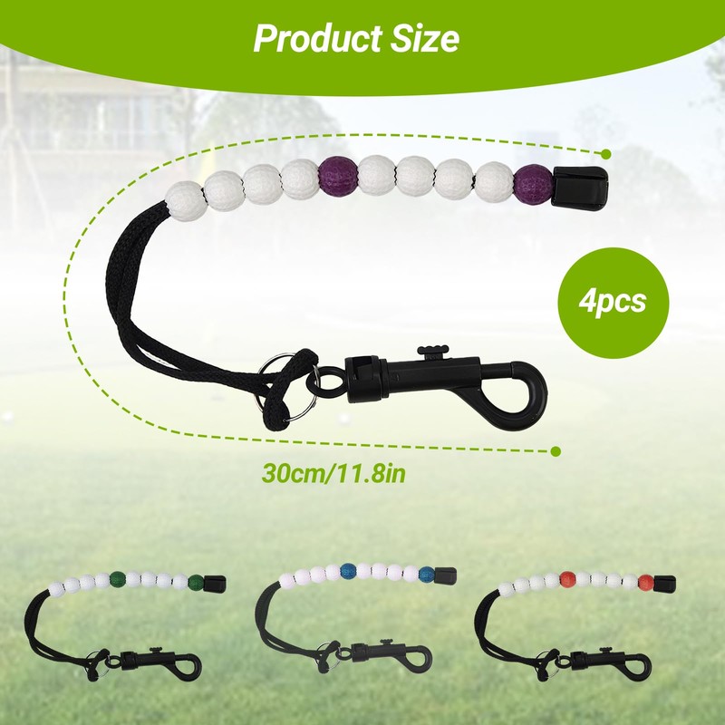 quyueug 4Pcs Golf Stroke Counter - Durable Nylon String &