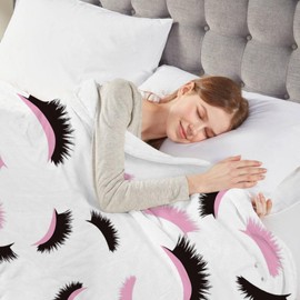Ivarunner Eyelash Blanket, Lash Blanket for Lash Bed, Mothers Day Blanket, Super Soft Throw Blanket for Couch Sofa Bed Lash Room Decor, Get Well Gifts for Women Girl Lash Decor 50"x 60"
