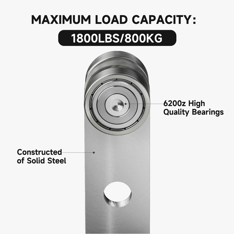 Trolley Assembly,2 Wheel Trolley Rollers for Use with 1-5/8" Wide
