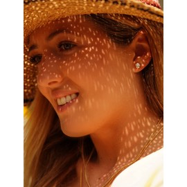 My Gold Women's Stud Earrings Real Yellow Gold 333 Gold (8 Carat) Cubic Zirconia Diameter 7 mm Solitaire Gold Earrings Gold Stud Christy, Yellow Gold, Cubic Zirconia