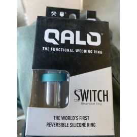 Qalo $30 Retail QALO Switch Reversible Aqua / Blue Silicone Functional  Ring Sz 5 New