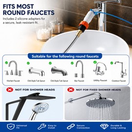 Slip-On Faucet Sprayer Hoses:Dog Bath,Portable (68.5, Inches)