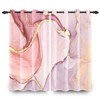 Pink Marble Pattern Blackout Curtains for Bedroom, Luxurious Stone Texture