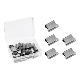 PATIKIL 0.6" x 0.4" Binder Clips, 50 Pcs Reusable Metal Refill Clip Binding for Clam Clip Dispenser, Silver Tone