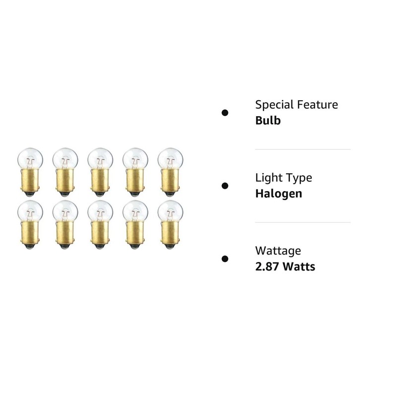 CEC Industries #55 Bulbs, 7 V, 2.87 W, BA9s Base,