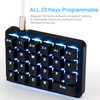 Koolertron 23-Key One-Handed Mechanical Keypad, Blue LED Backlit Portable Mini