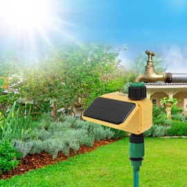 Sprinkler Timer, Smart Solar Automatic Watering System Intelligent Timing with Rain Sensor for Garden Hose Faucet, Outdoor Irrigation Controller for Yard, Lawn, Pool