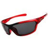 Nitrogen Men's Rectangular Sports Wrap 65mm Polarized Sunglasses, Red, Medium
