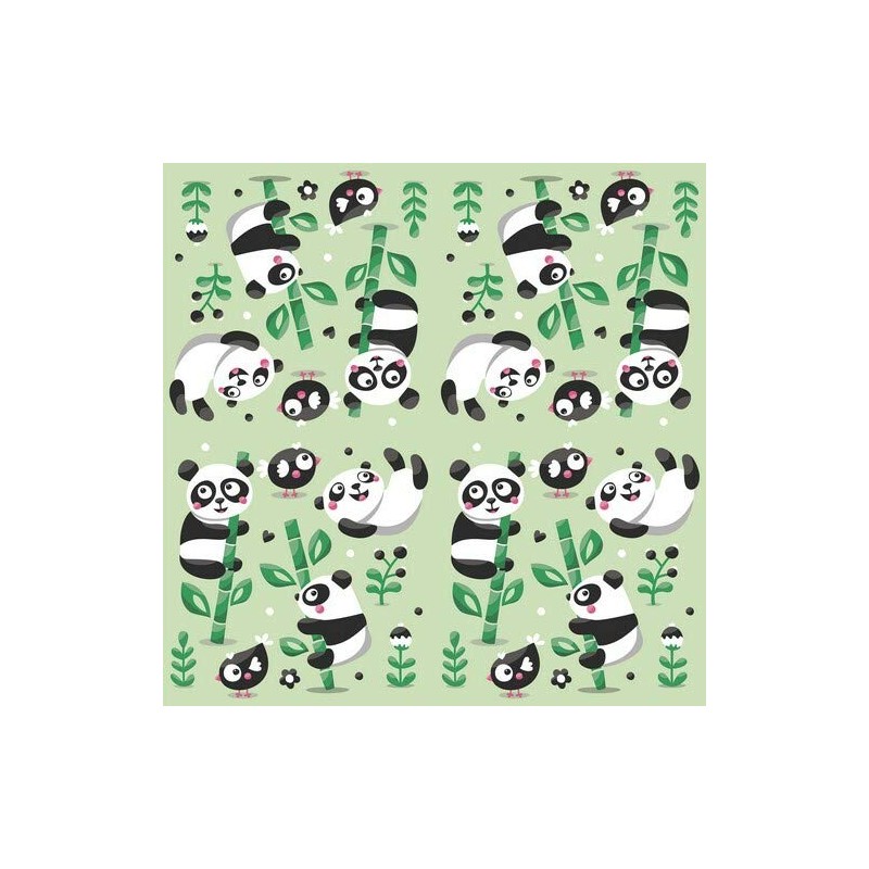 20 Napkins Playful Pandas Animal and Children's Motif 33 x