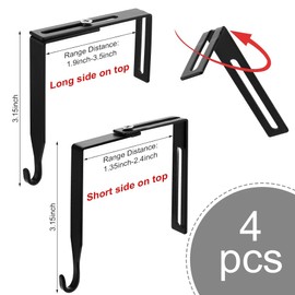 Baoswi 4 Pack Adjustable Cubicle Hangers Universal Partition Hanger Set Metal Cubicle Hooks Door Hanger, Adjusted to Fit Panels with 1 3/8 Inch to 3 1/2 Inch Thickness for Office Whiteboard (Black)
