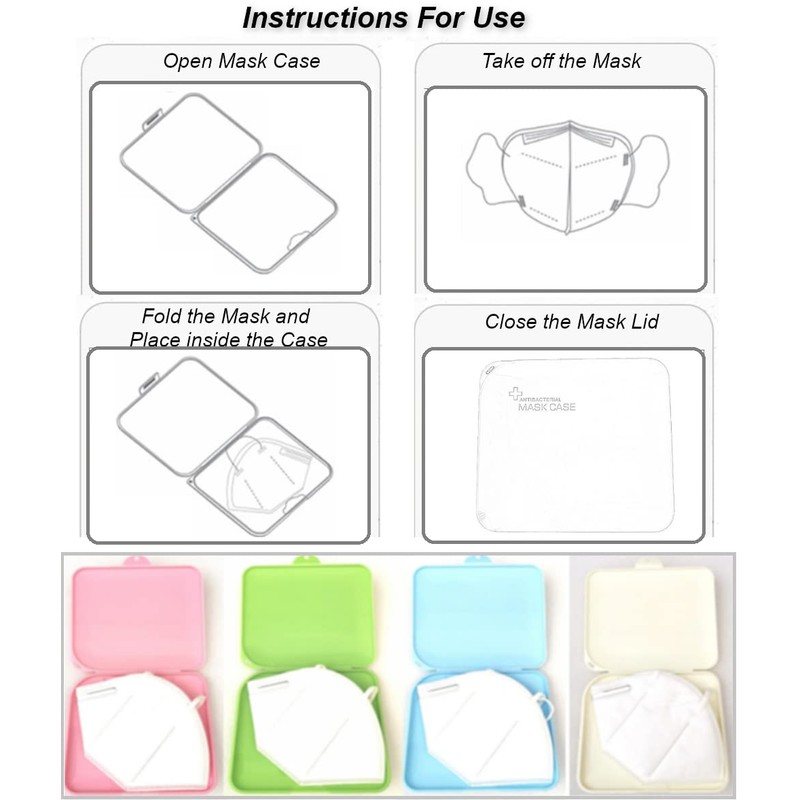 4 Pack Face Mask Case, Portable Storage for Masks, Pollution