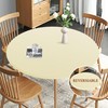 Obstal Fitted Round Table Cloth, Reversible Waterproof Stain Resistant Elastic