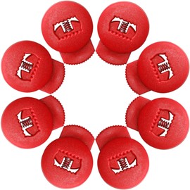 Jomeya Glove Locks, 8 Pack Baseball Glove Lace Locks, No More Knots Required, Universal Fit for Baseball and Softball Gloves (Red)