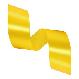 Solid Color Yellow Satin Ribbon, 1-1/2 Inches x 25 Yards Fabric Satin Ribbon for Gift Wrapping, Crafts, Hair Bows Making, Wreath, Wedding Party Decoration and Other Sewing Projects